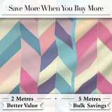 Abstract Pastel Chevron Geometric Soft Angled Shapes Seamless Pattern Digital Print Fabric by the Metre UK Sewing Quilting Textile