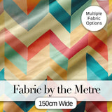 Abstract Bold Chevron Pattern  Colorful Zigzag Seamless Pattern Digital Print Fabric by the Metre UK Sewing Quilting Textile