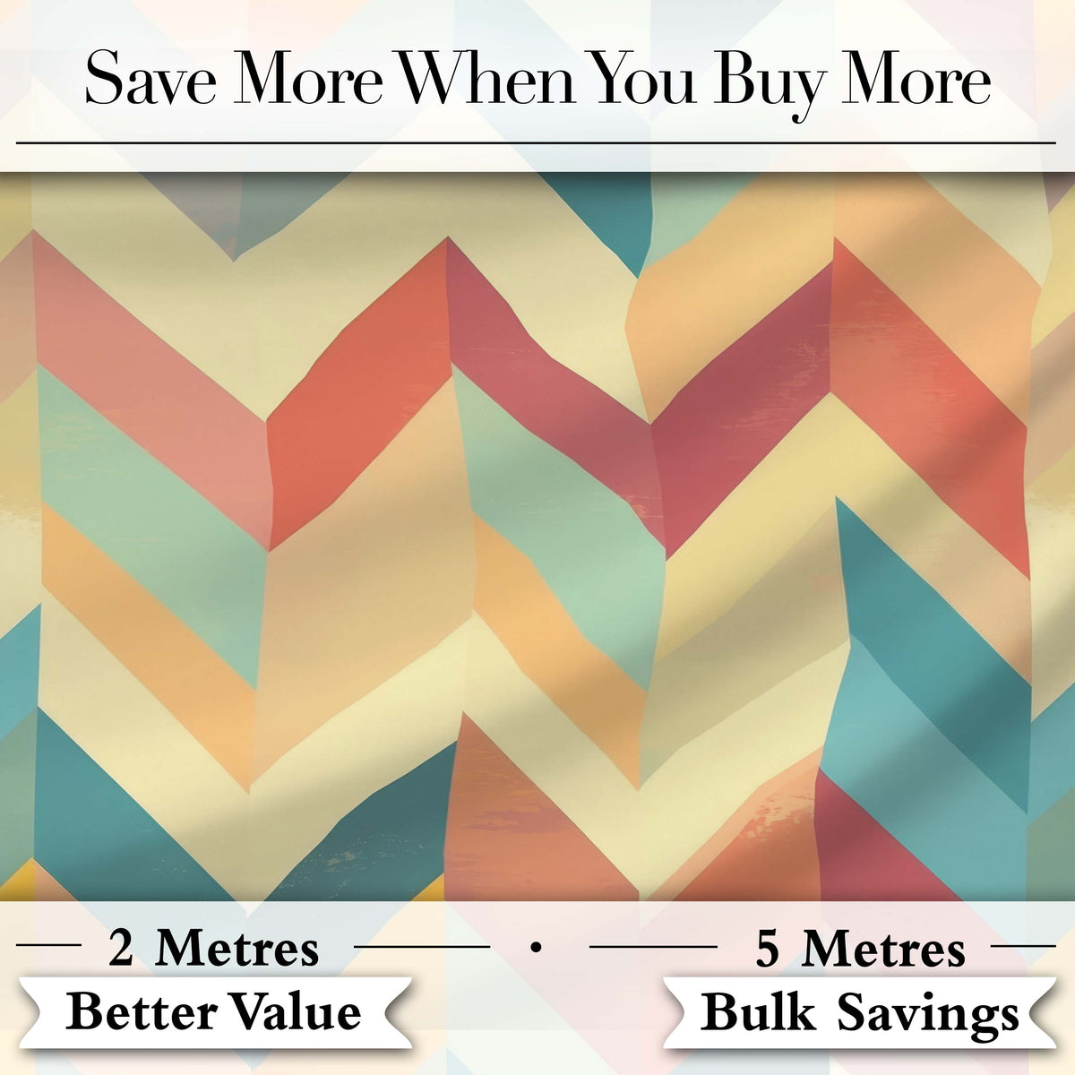 Abstract Bold Chevron Pattern  Colorful Zigzag Seamless Pattern Digital Print Fabric by the Metre UK Sewing Quilting Textile