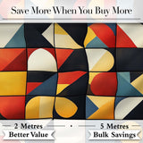 Abstract Bold  Geometric Shapes Mid Century Modern Seamless Pattern Digital Print Fabric by the Metre UK Sewing Quilting Textile