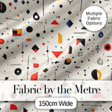 Abstract Minimal Scattered Geometric Shapes Modern Art Seamless Pattern Digital Print Fabric by the Metre UK Sewing Quilting Textile