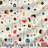 Abstract Minimal Scattered Geometric Shapes Modern Art Seamless Pattern Digital Print Fabric by the Metre UK Sewing Quilting Textile