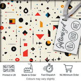 Abstract Minimal Scattered Geometric Shapes Modern Art Seamless Pattern Digital Print Fabric by the Metre UK Sewing Quilting Textile