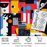 Abstract Bright Modern Graphic Shapes Bold Artistic Seamless Pattern Digital Print Fabric by the Metre UK Sewing Quilting Textile