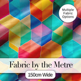 Abstract Colorful Hexagon Gradient Geometric Tile Seamless Pattern Digital Print Fabric by the Metre UK Sewing Quilting Textile