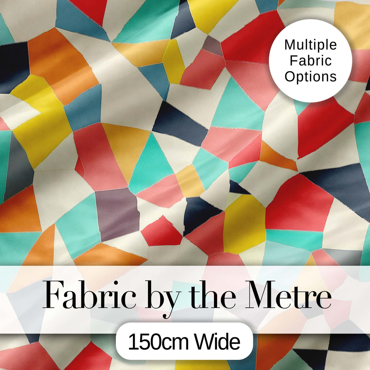 Abstract Pastel Mosaic Irregular Geometric Shapes Modern Seamless Pattern Digital Print Fabric by the Metre UK Sewing Quilting Textile