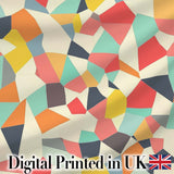 Abstract Pastel Mosaic Irregular Geometric Shapes Modern Seamless Pattern Digital Print Fabric by the Metre UK Sewing Quilting Textile