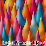 Abstract Colorful 3D Cone Shapes Modern Geometric Gradient Seamless Pattern Digital Print Fabric by the Metre UK Sewing Quilting Textile