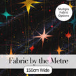 Abstract Night Sky Starburst Lines Atomic Mid Century Seamless Pattern Digital Print Fabric by the Metre UK Sewing Quilting Textile