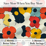 Bold  Pop Art Flowers Large Petals Abstract Seamless Pattern Digital Print Fabric by the Metre UK Sewing Quilting Textile