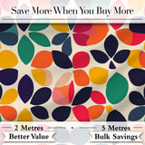 Abstract Leaf Petal Shapes Scandinavian Style Seamless Pattern Digital Print Fabric by the Metre UK Sewing Quilting Textile