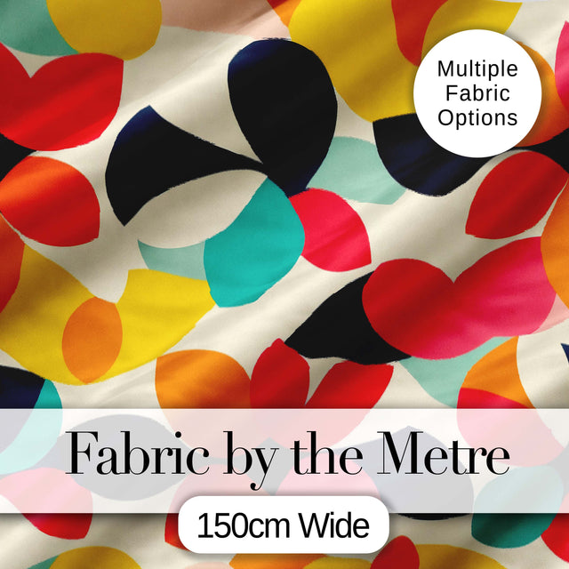 Modern Organic Leaf Shapes Bright Color Minimal Seamless Pattern Digital Print Fabric by the Metre UK Sewing Quilting Textile