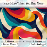 Bold  Swirl Shapes Vibrant Abstract Flow Seamless Pattern Digital Print Fabric by the Metre UK Sewing Quilting Textile