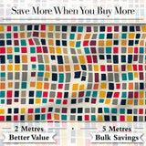 Colorful Mosaic Squares Irregular Grid Modern Seamless Pattern Digital Print Fabric by the Metre UK Sewing Quilting Textile