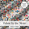 Small Multicolor Tile Squares Dense Abstract Seamless Pattern Digital Print Fabric by the Metre UK Sewing Quilting Textile
