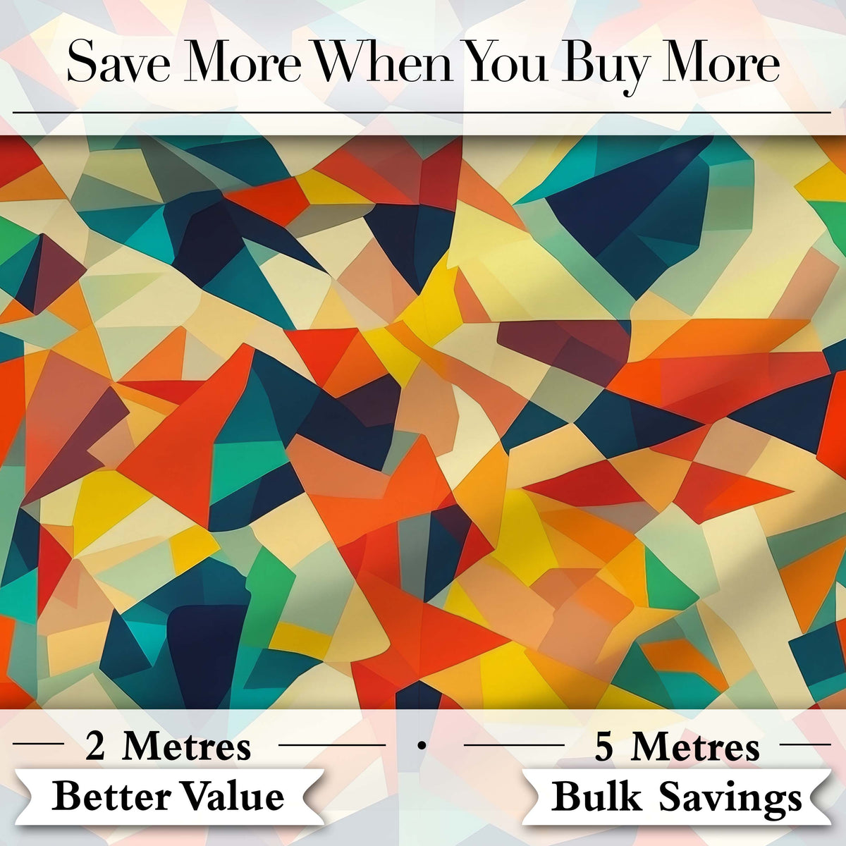 Vibrant Low Poly Abstract Triangles Colorful Seamless Pattern Digital Print Fabric by the Metre UK Sewing Quilting Textile