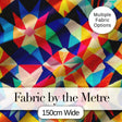 Geometric Star Pattern Bright Symmetry Kaleidoscope Seamless Pattern Digital Print Fabric by the Metre UK Sewing Quilting Textile