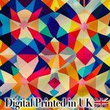 Geometric Star Pattern Bright Symmetry Kaleidoscope Seamless Pattern Digital Print Fabric by the Metre UK Sewing Quilting Textile