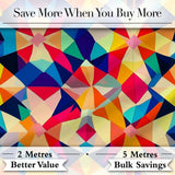Geometric Star Pattern Bright Symmetry Kaleidoscope Seamless Pattern Digital Print Fabric by the Metre UK Sewing Quilting Textile