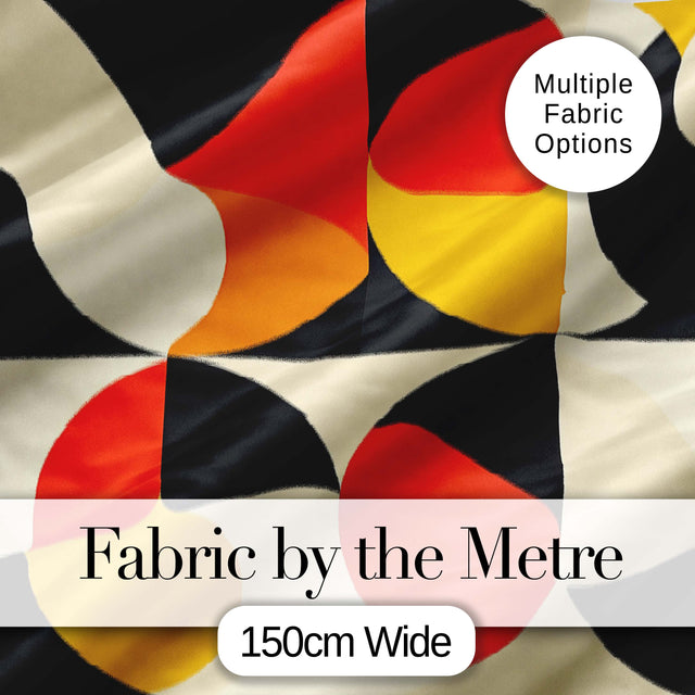 Modern  Abstract Rounded Shapes Minimal Seamless Pattern Digital Print Fabric by the Metre UK Sewing Quilting Textile