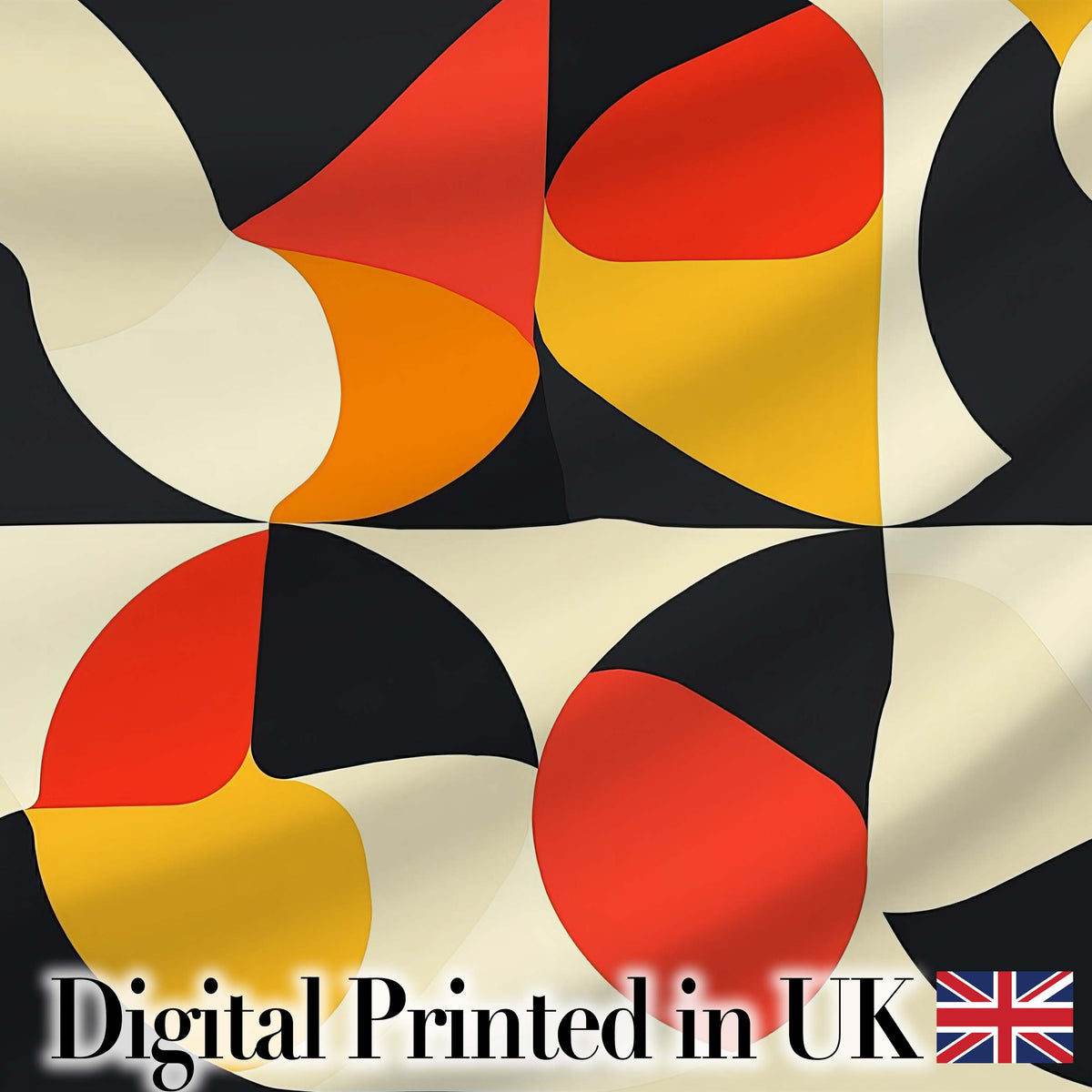 Modern  Abstract Rounded Shapes Minimal Seamless Pattern Digital Print Fabric by the Metre UK Sewing Quilting Textile