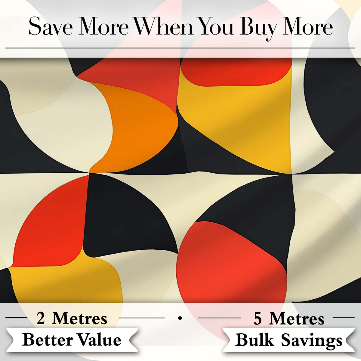 Modern  Abstract Rounded Shapes Minimal Seamless Pattern Digital Print Fabric by the Metre UK Sewing Quilting Textile