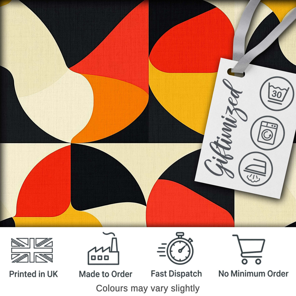 Modern  Abstract Rounded Shapes Minimal Seamless Pattern Digital Print Fabric by the Metre UK Sewing Quilting Textile