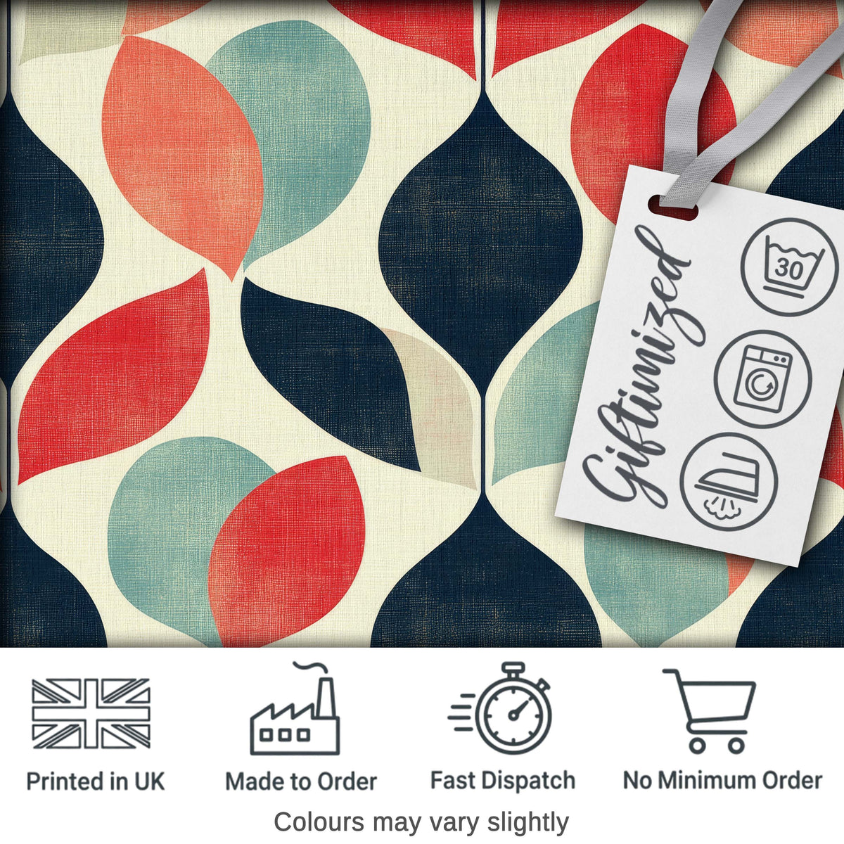 Textured Leaf Organic Shapes Scandinavian Style Seamless Pattern Digital Print Fabric by the Metre UK Sewing Quilting Textile