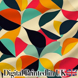Abstract Organic Leaf Shapes Mid Century Modern Seamless Pattern Digital Print Fabric by the Metre UK Sewing Quilting Textile