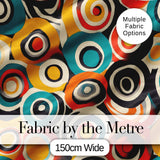 Circle Geometric Abstract Pattern Bold Color Seamless Pattern Digital Print Fabric by the Metre UK Sewing Quilting Textile