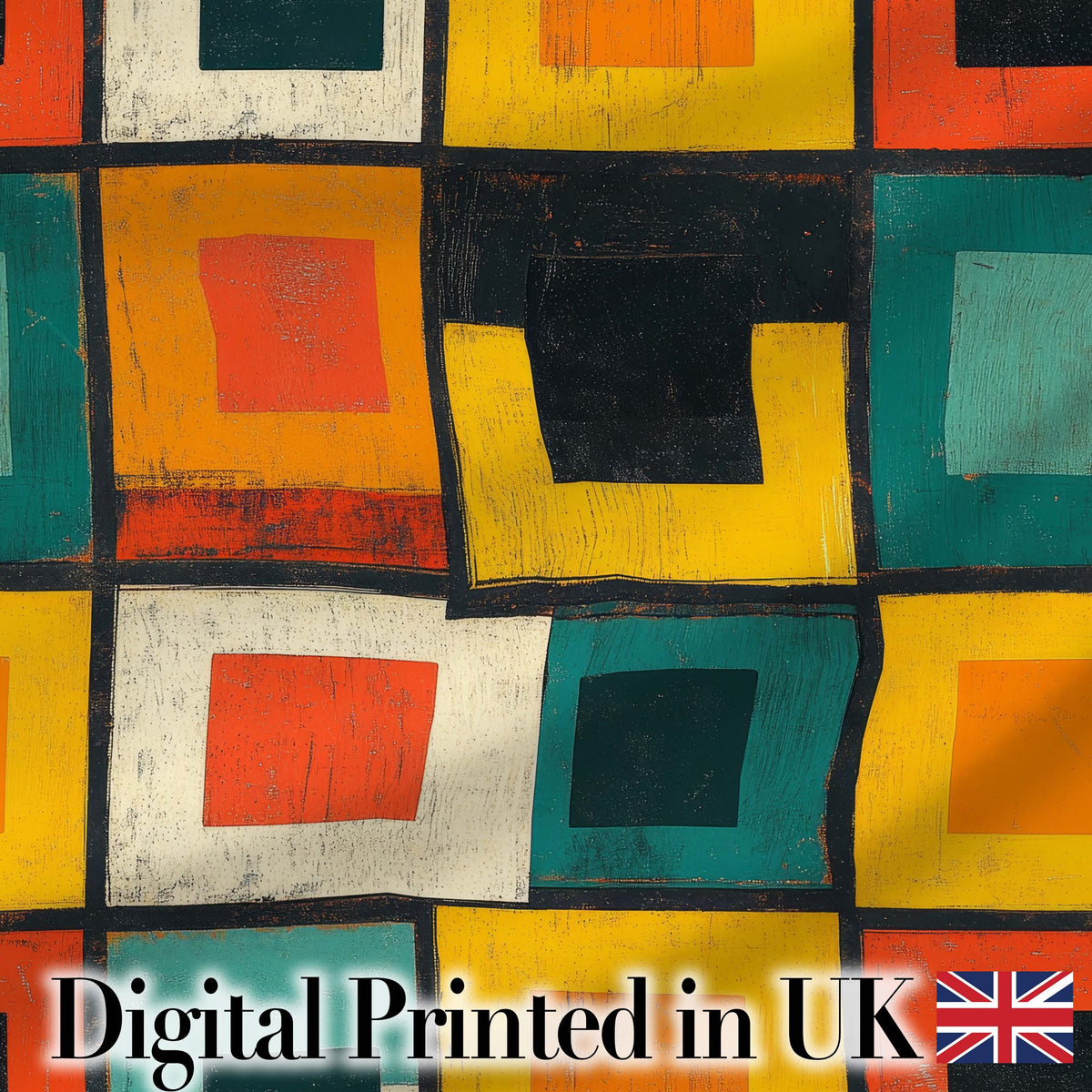 Vintage Abstract Block Texture Geometric Pattern Seamless Pattern Digital Print Fabric by the Metre UK Sewing Quilting Textile