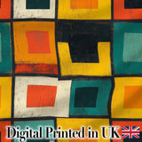 Vintage Abstract Block Texture Geometric Pattern Seamless Pattern Digital Print Fabric by the Metre UK Sewing Quilting Textile