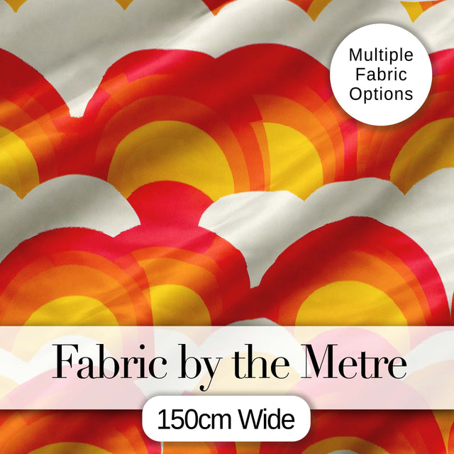Rainbow Arch Layered Scallop Pattern Seamless Pattern Digital Print Fabric by the Metre UK Sewing Quilting Textile