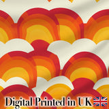 Rainbow Arch Layered Scallop Pattern Seamless Pattern Digital Print Fabric by the Metre UK Sewing Quilting Textile