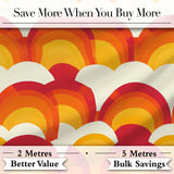 Rainbow Arch Layered Scallop Pattern Seamless Pattern Digital Print Fabric by the Metre UK Sewing Quilting Textile