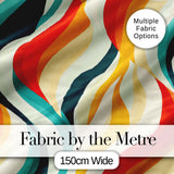 Wavy Stripes Color Flow Abstract Pattern Seamless Pattern Digital Print Fabric by the Metre UK Sewing Quilting Textile