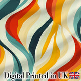 Wavy Stripes Color Flow Abstract Pattern Seamless Pattern Digital Print Fabric by the Metre UK Sewing Quilting Textile