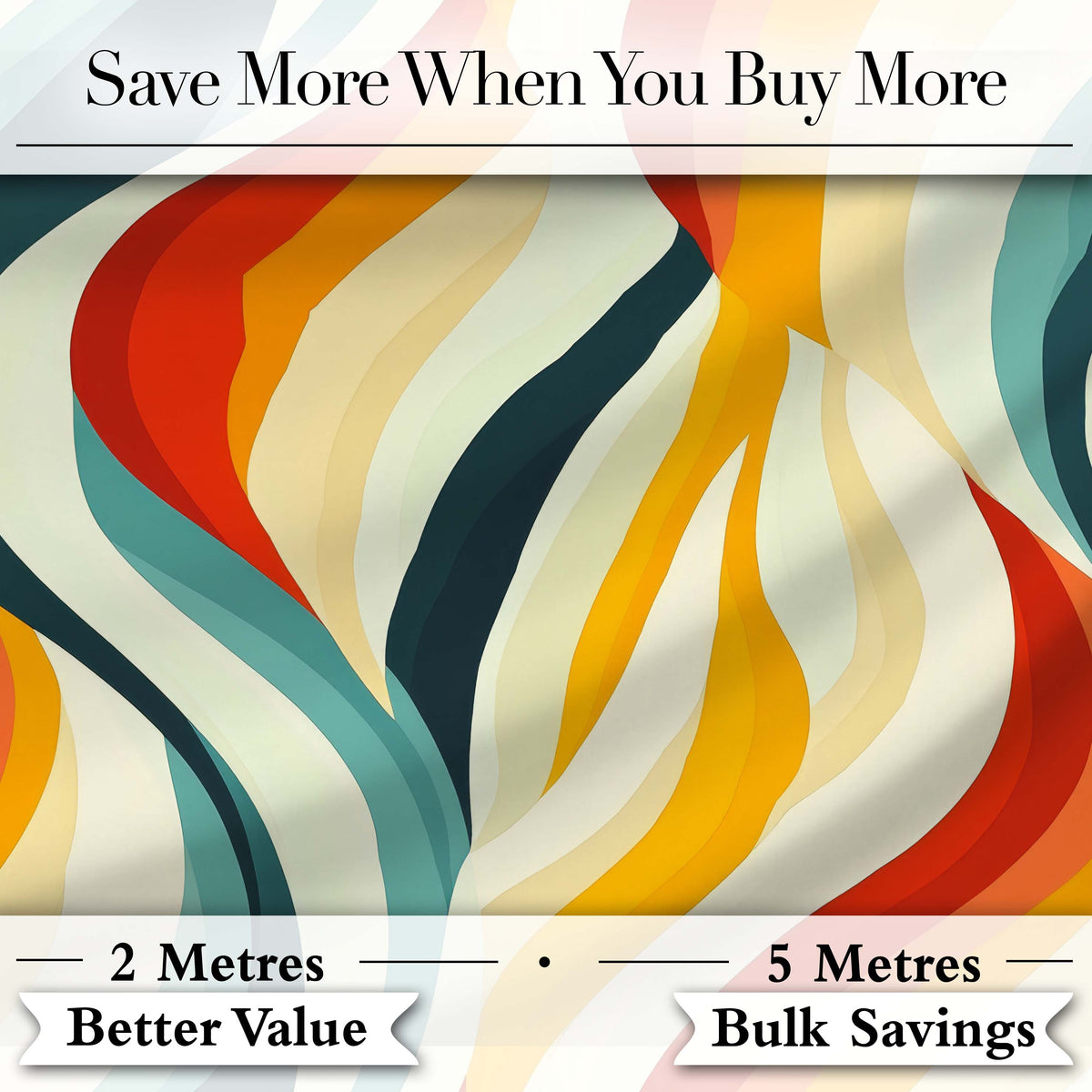 Wavy Stripes Color Flow Abstract Pattern Seamless Pattern Digital Print Fabric by the Metre UK Sewing Quilting Textile