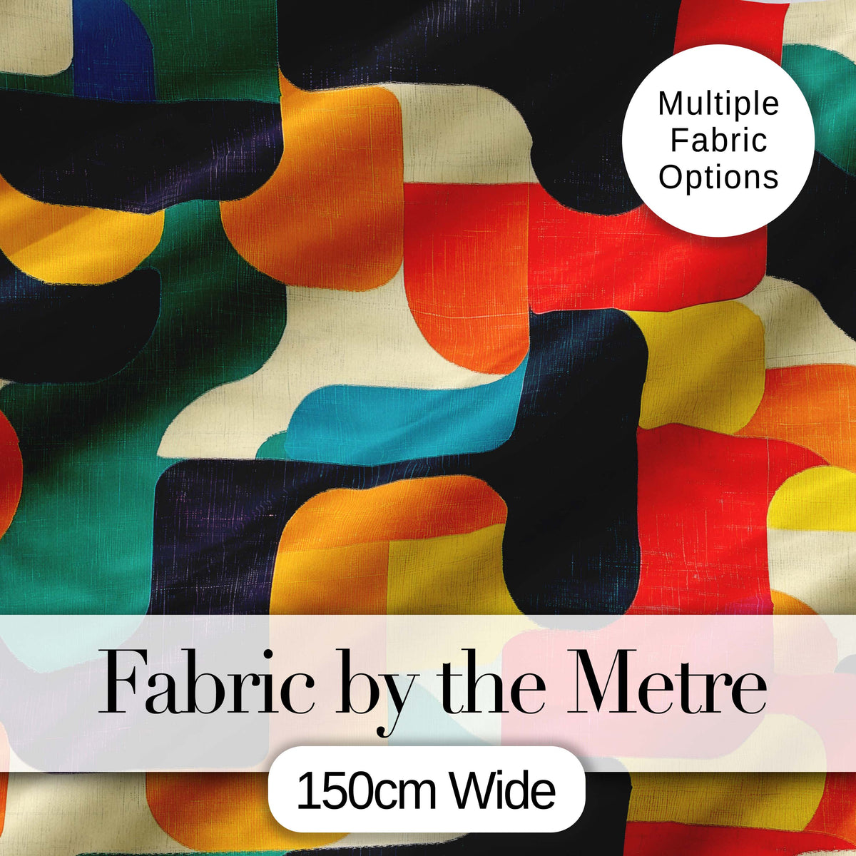 Abstract Mid Century Geometric Blocks Texture Pattern Seamless Pattern Digital Print Fabric by the Metre UK Sewing Quilting Textile