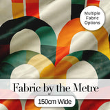 Vintage Arch Rainbow Geometric Texture Pattern Seamless Pattern Digital Print Fabric by the Metre UK Sewing Quilting Textile