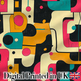 Bold Geometric Abstract Shapes Mid Century Color Block Pattern Seamless Pattern Digital Print Fabric by the Metre UK Sewing Quilting Textile