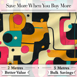 Bold Geometric Abstract Shapes Mid Century Color Block Pattern Seamless Pattern Digital Print Fabric by the Metre UK Sewing Quilting Textile