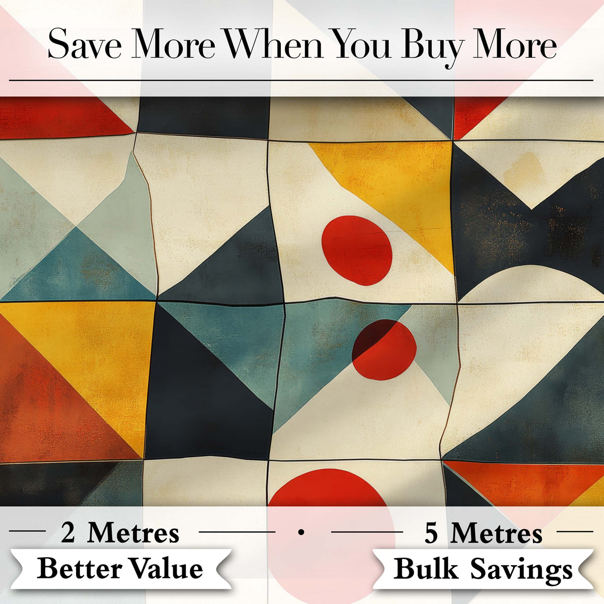 Mid Century Triangle Geometric Abstract Pattern Seamless Pattern Digital Print Fabric by the Metre UK Sewing Quilting Textile