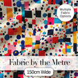 Playful Colorful Geometric Dots and Squares Abstract Pattern Seamless Pattern Digital Print Fabric by the Metre UK Sewing Quilting Textile