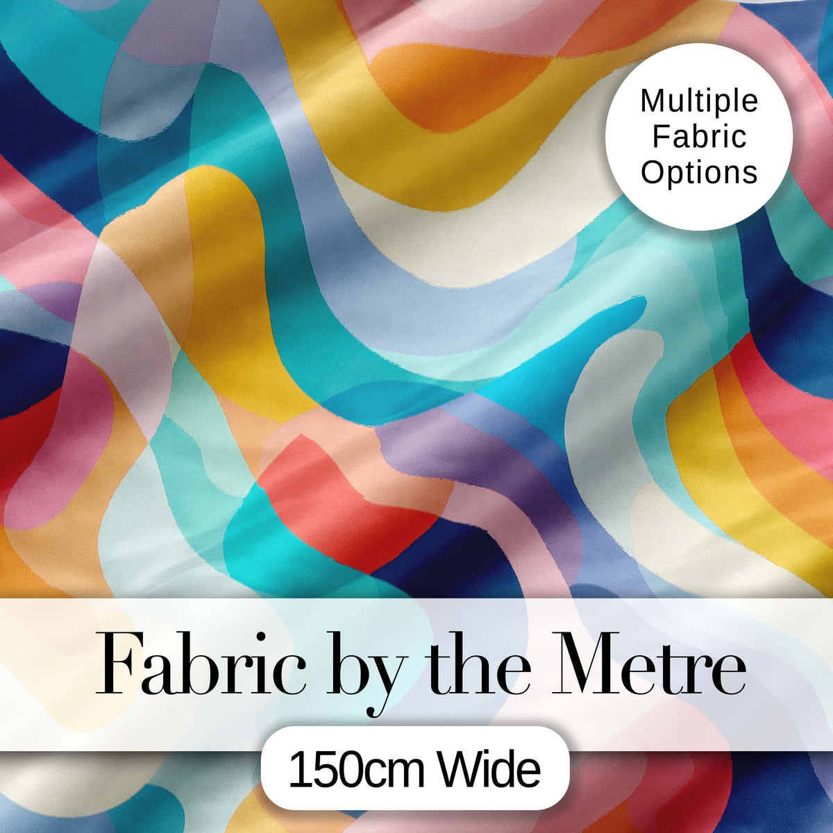 Soft Abstract Fluid Shapes Pastel Pattern Seamless Pattern Digital Print Fabric by the Metre UK Sewing Quilting Textile
