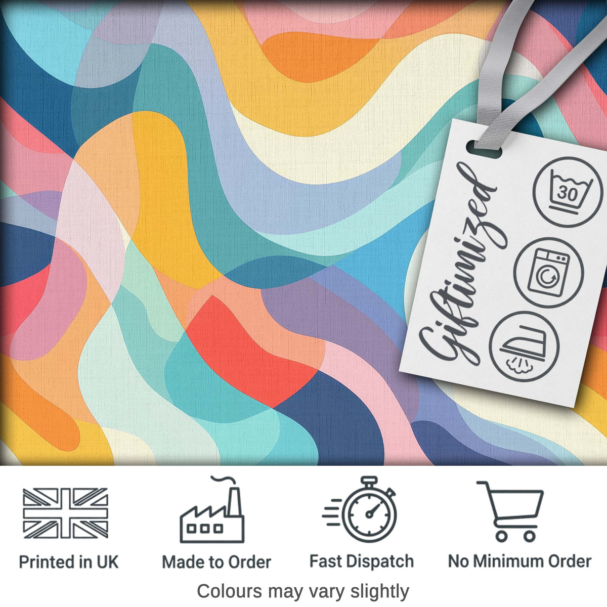 Soft Abstract Fluid Shapes Pastel Pattern Seamless Pattern Digital Print Fabric by the Metre UK Sewing Quilting Textile