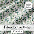 Soft Green Eucalyptus Leaves Watercolor Botanical Seamless Pattern Digital Print Fabric by the Metre UK Sewing Quilting Textile