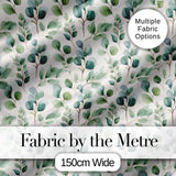 Soft Green Eucalyptus Leaves Watercolor Botanical Seamless Pattern Digital Print Fabric by the Metre UK Sewing Quilting Textile