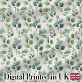 Soft Green Eucalyptus Leaves Watercolor Botanical Seamless Pattern Digital Print Fabric by the Metre UK Sewing Quilting Textile