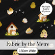 Cute Cartoon Chickens Farmhouse Seamless Pattern Digital Print Fabric by the Metre UK Sewing Quilting Textile